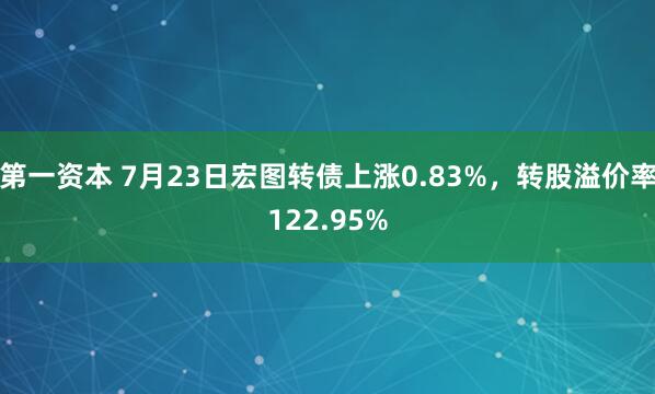 第一资本 7月23日宏图转债上涨0.83%，转股溢价率122.95%